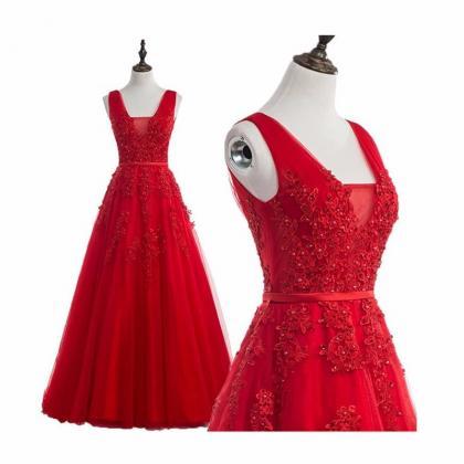 Pin Red Long Eveniing Gown