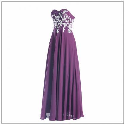Sleeveless Purple Evening Gown Pageant Dress With..