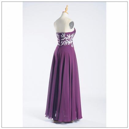 Sleeveless Purple Evening Gown Pageant Dress With..