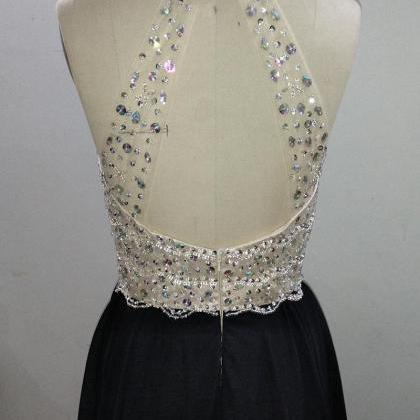 Sparkle Black Prom Dress With Crystals