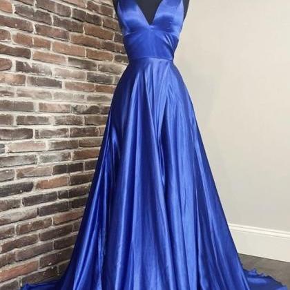 Royal Blue Long Prom Dresses Evening Gowns