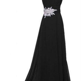 One Shoulder Black Long Evening Gowns Pageant..