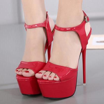 Women Sandals Heels Black Red White Green Shoes..