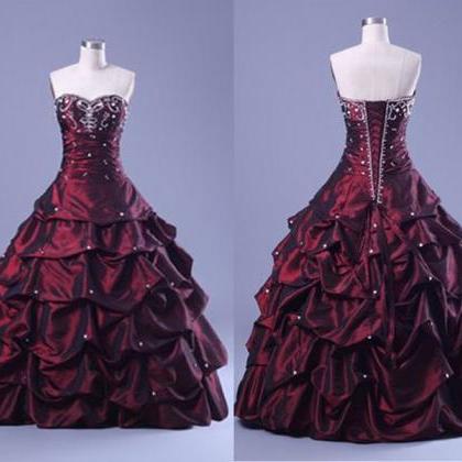 Ruched Taffeta Gothic Wedding Dress