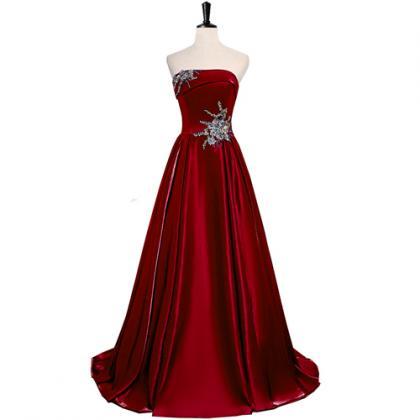 Strapless Red Evening Dresses Women Formal Dress..
