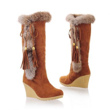 Wdge Heels Women Winter Boots