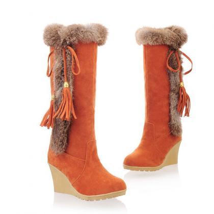 Wdge Heels Women Winter Boots
