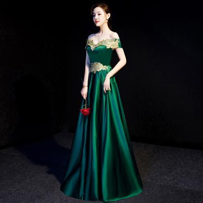 Green Evening Gown Long Formal Occasion Dress For..
