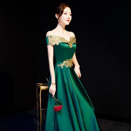 Green Evening Gown Long Formal Occasion Dress For..