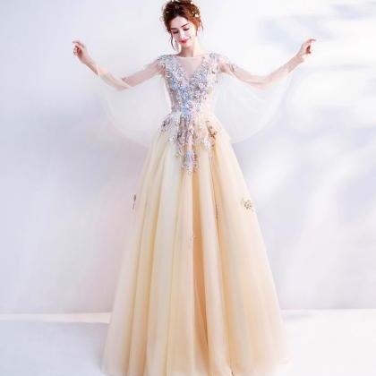 Wrap Sleeves Fairy Tale Formal Occasion Dresses..