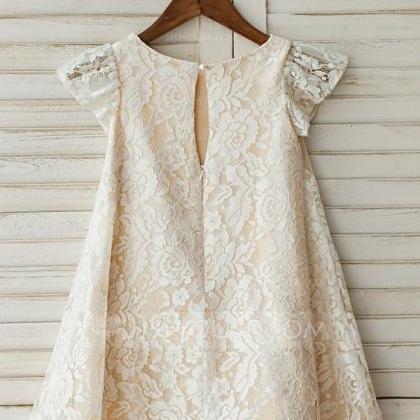 Cap Sleeves Lace Baby Girl Birthday Party Dress