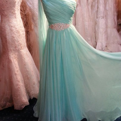 Pleated One Shoulder Formal Occasion Dresses Long..