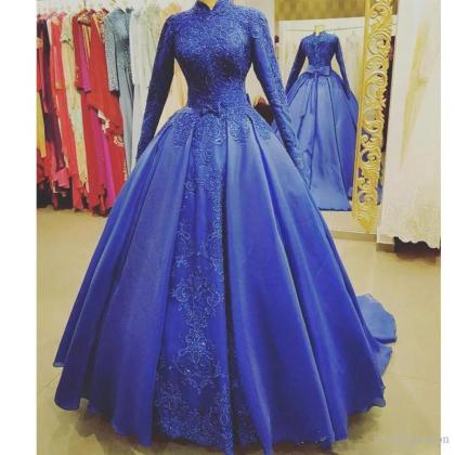 Royal Blue Modest Special Occasion Dresses Long..