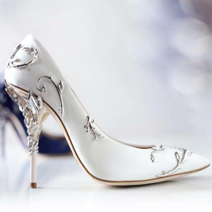 Ponint Toe Women Heels Wedding Shoes For Brides