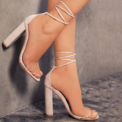 Strappy Chunky Heels Sandals Women Shoes