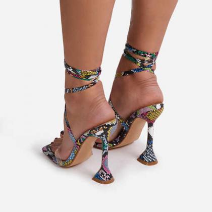 Sculptured Heel Women Sandals