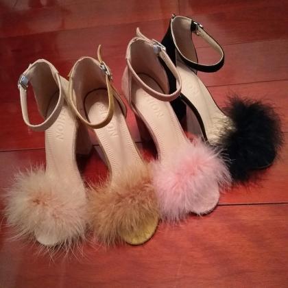 Fluffy Women Sandals Shoes