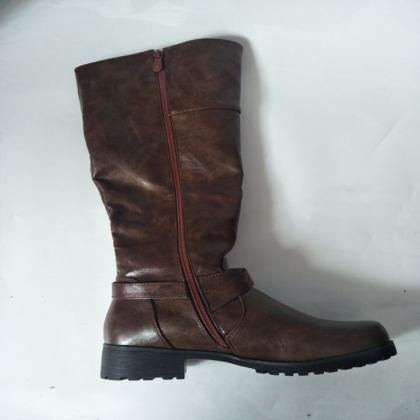 Bucke Detail Women Leather Boots
