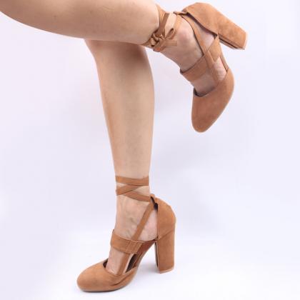 Strappy Chunky Heel Sandals For Women