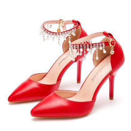 Red Stiletto Heels Shoes Women