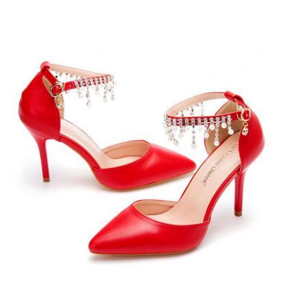 Red Stiletto Heels Shoes Women