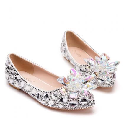 Sparkle Silver Crystal Wedding Shoes