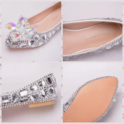 Sparkle Silver Crystal Wedding Shoes