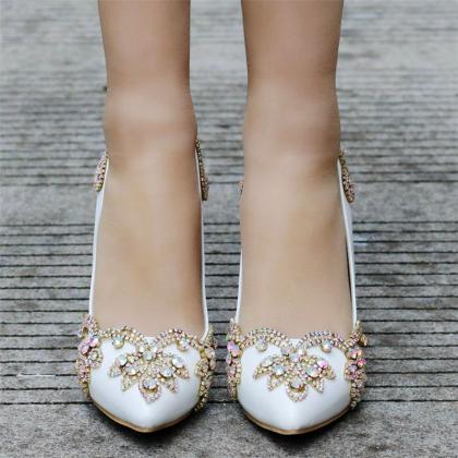 Crystals Decolor Women Stiletto Heels Wedding..
