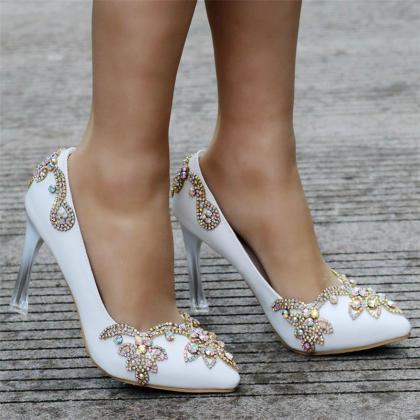Crystals Decolor Women Stiletto Heels Wedding..