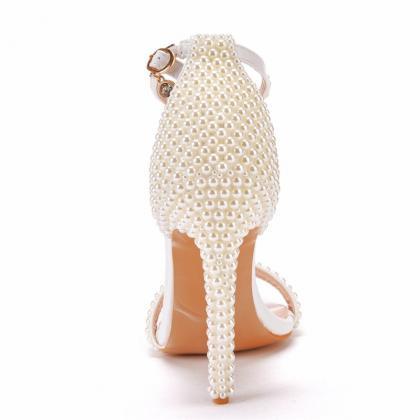 Pearls Decor Wedding Shoes Sandals