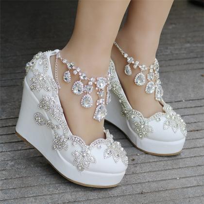 Crystals Women Wedges Shoes