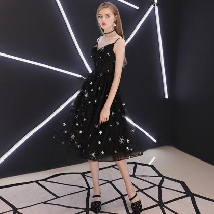 Star Black Short Party Dress