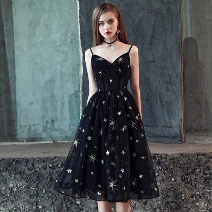 Star Black Short Party Dress