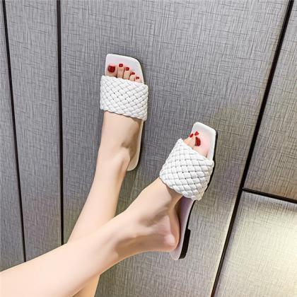 Braided Designe Women Slide Sandals