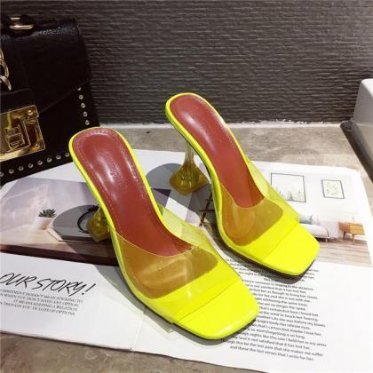 Pyramid Heeled Mule Sandals Shoes
