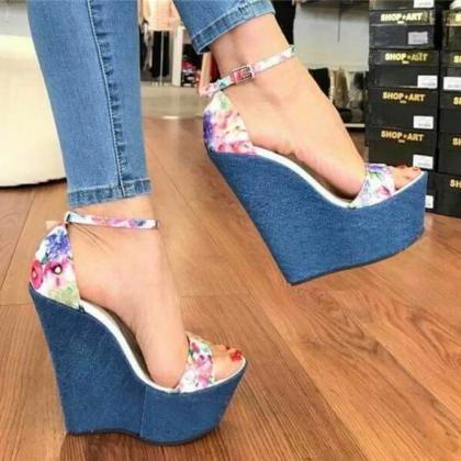 Ankle Strap Wedge Sandals Women