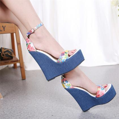 Ankle Strap Wedge Sandals Women
