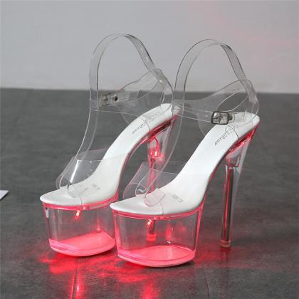 Fluorescent Platform Heels Sandals Prom Shoes