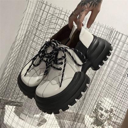 Lace-up Front Platform Shoes For Teen Girls