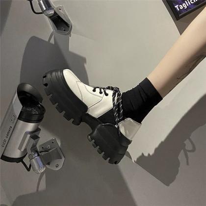 Lace-up Front Platform Shoes For Teen Girls