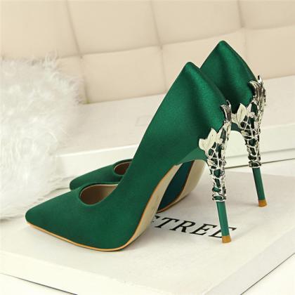 Emerald Green Prom Shoes Stiletto Heels Pumps