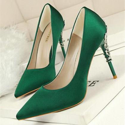 Emerald Green Prom Shoes Stiletto Heels Pumps on Luulla
