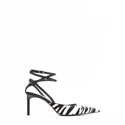 Faith | Zebra-Print Pointed Toe Pumps With Ankle Strap main image 1