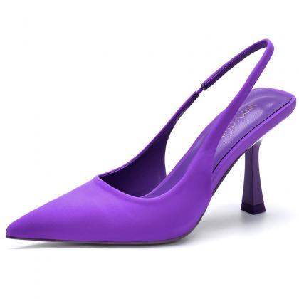 Purple Slingback Pumps Prom Shoes