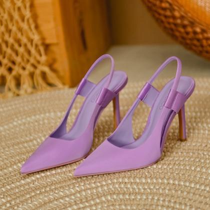 Minimalist Lavender Prom Shoes Slingback Pumps