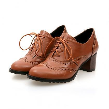 Lace Up Front Vintage Oxford Shoes Women
