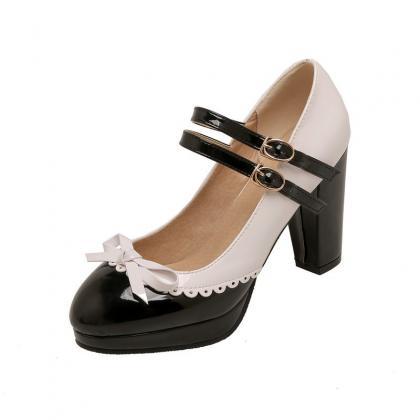 Chunky Heels Mary Jane Pumps on Luulla