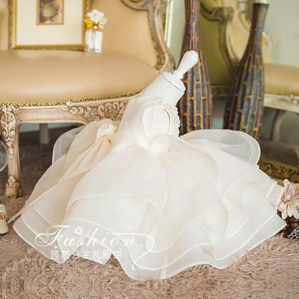 Ivory Flower Girl Dress With Tiered Skirt