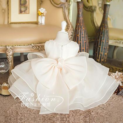 Ivory Flower Girl Dress With Tiered Skirt