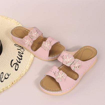 Two Part Pink Sandals Slides